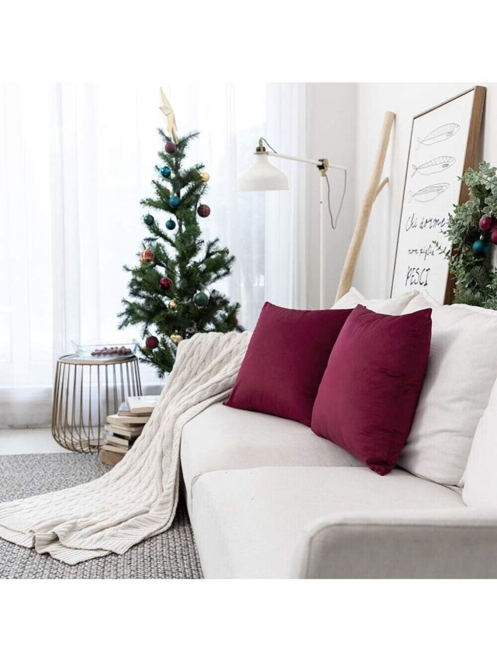 Rythome Set of 2 Comfortable Velvet Throw Pillow Cases NWOT